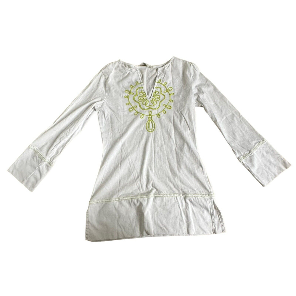 Athleta Women's XXS Blouse White 3/4 Sleeve Top 100%‎ Cotton New